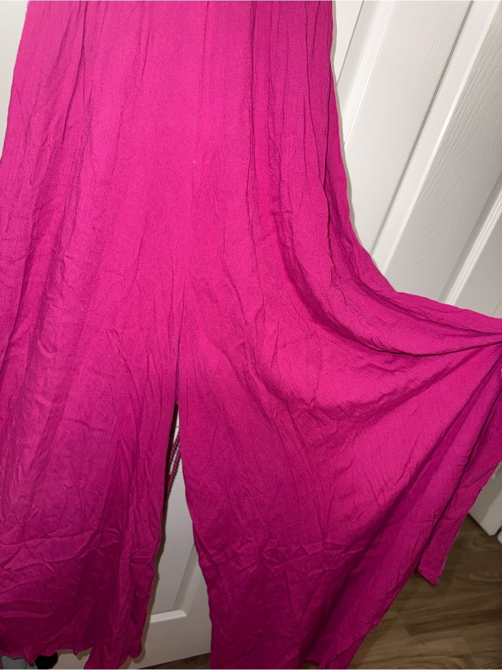 FARM Rio Vintage Fuchsia Halter Jumpsuit with Orange Floral Appliqué - Picture 5 of 8